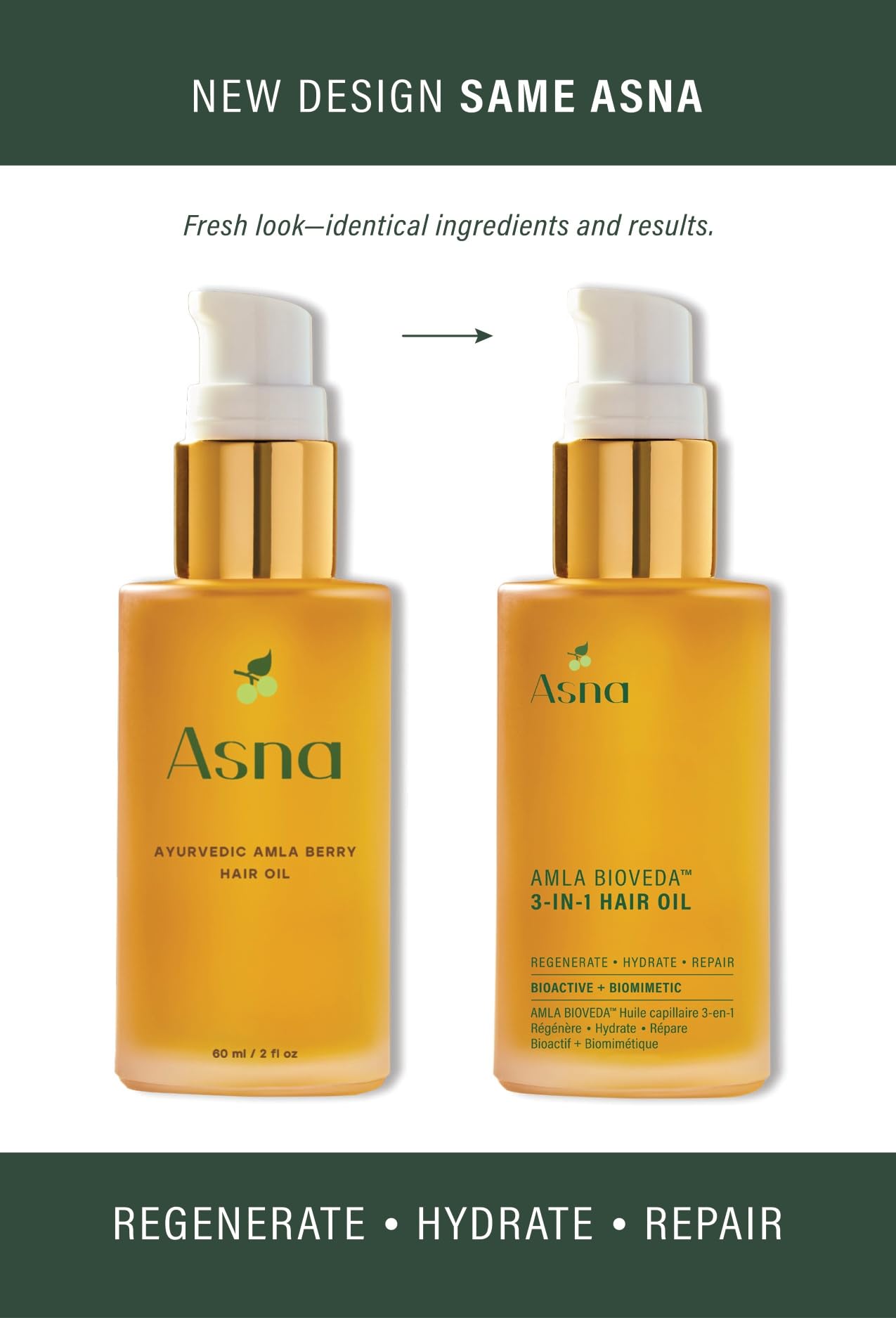 Asna Amla BioVeda 3-in-1 Hair Oil – Organic Hair & Scalp Serum with Bond Complex