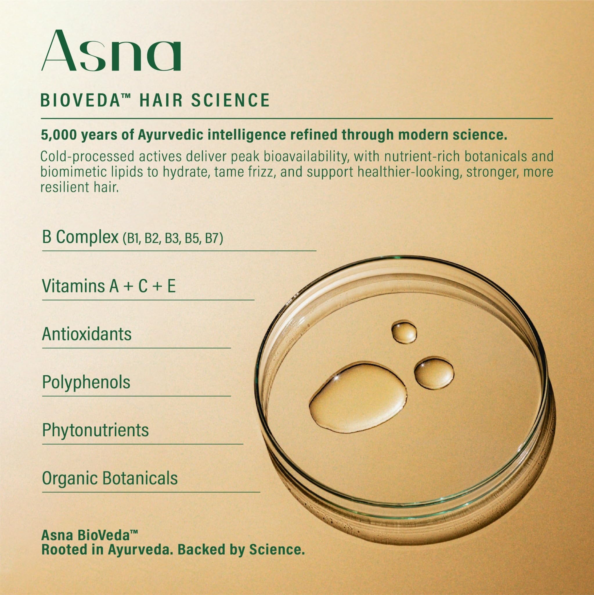 Asna Amla BioVeda 3-in-1 Hair Oil – Organic Hair & Scalp Serum with Bond Complex