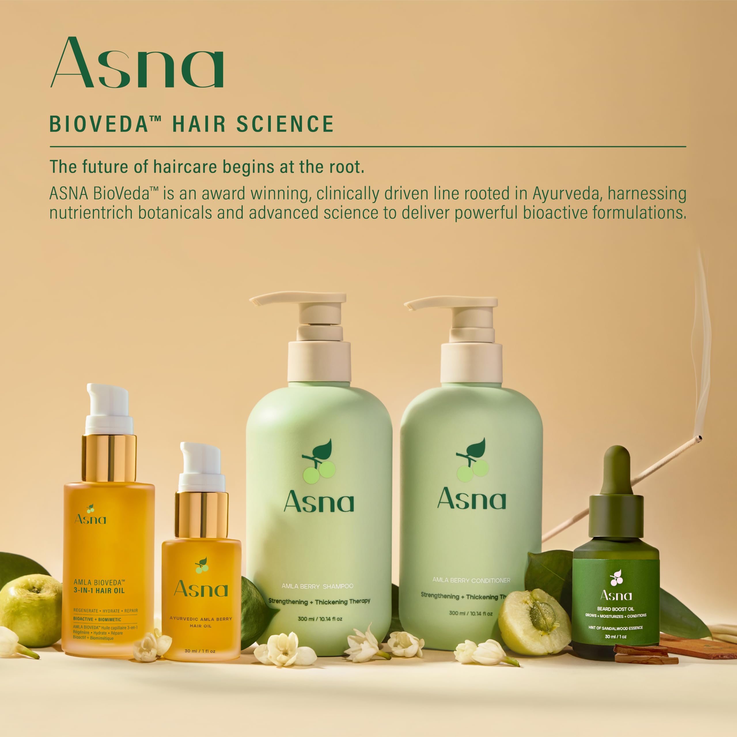 Asna Amla BioVeda 3-in-1 Hair Oil – Organic Hair & Scalp Serum with Bond Complex