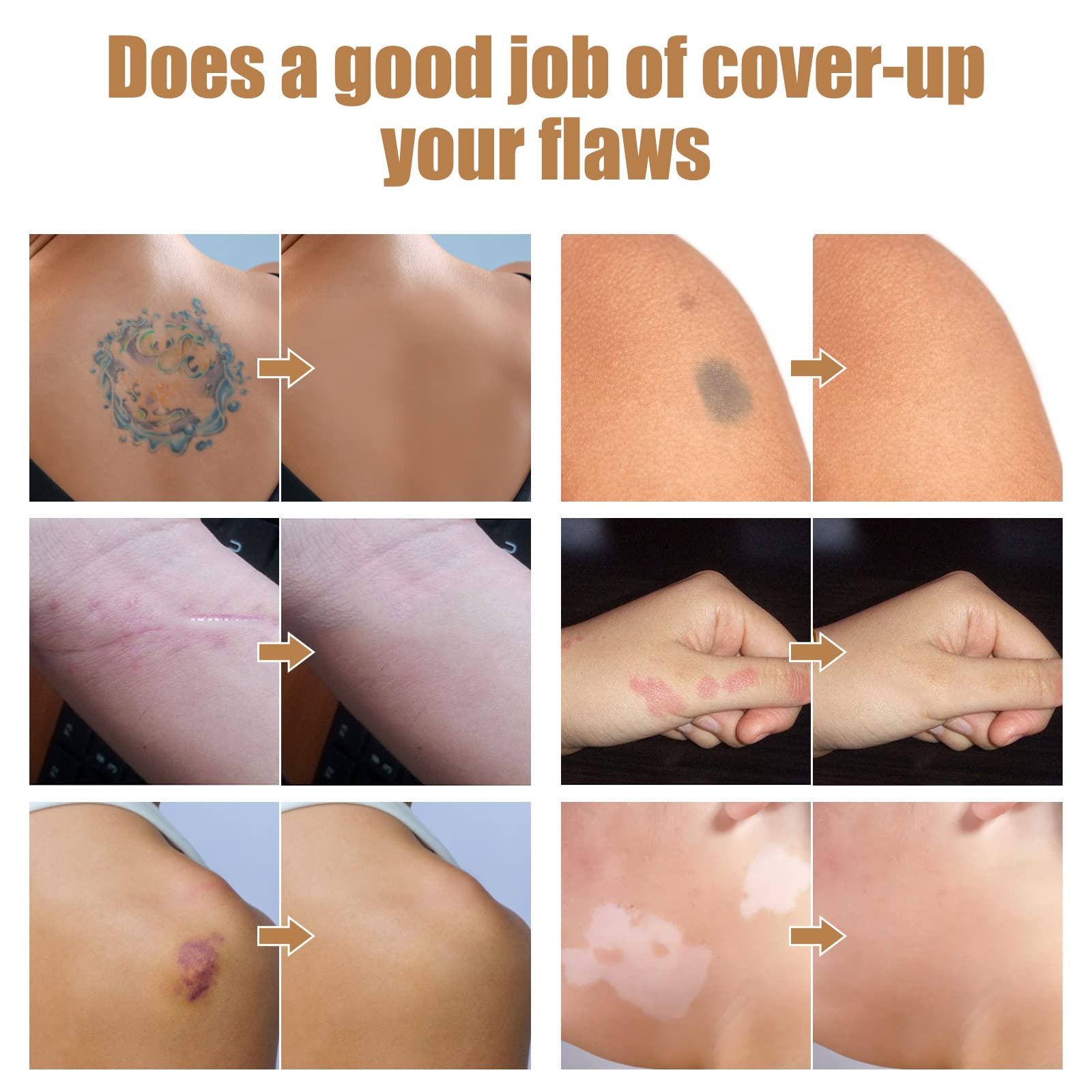 Asomooh Tattoo Cover-Up Concealer – Waterproof, Adjustable, Long-Lasting for Tattoos, Scars & Blemishes (1 Pack)