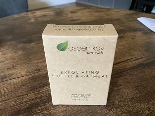 Aspen Kay Naturals Coffee & Oatmeal Exfoliating Soap – Organic Shea Butter & Essential Oils (2 Pack)