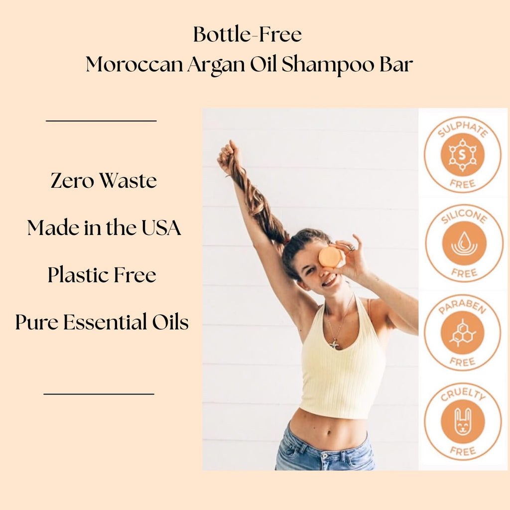 Aspen Kay Naturals Moroccan Argan Oil Shampoo Bar – Organic & Vegan, Sulfate-Free, 3 oz