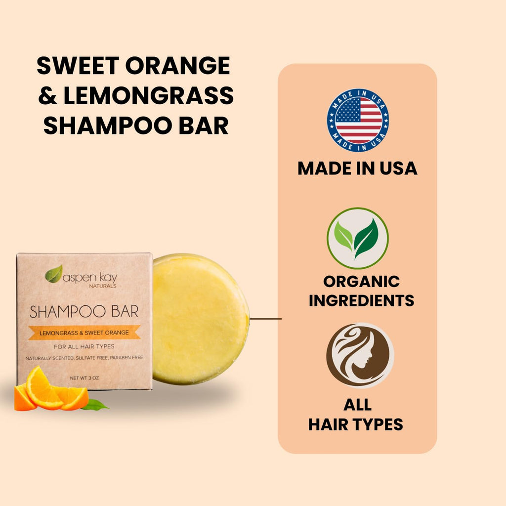 Aspen Kay Naturals Moroccan Argan Oil Shampoo Bar – Organic & Vegan, Sulfate-Free, 3 oz