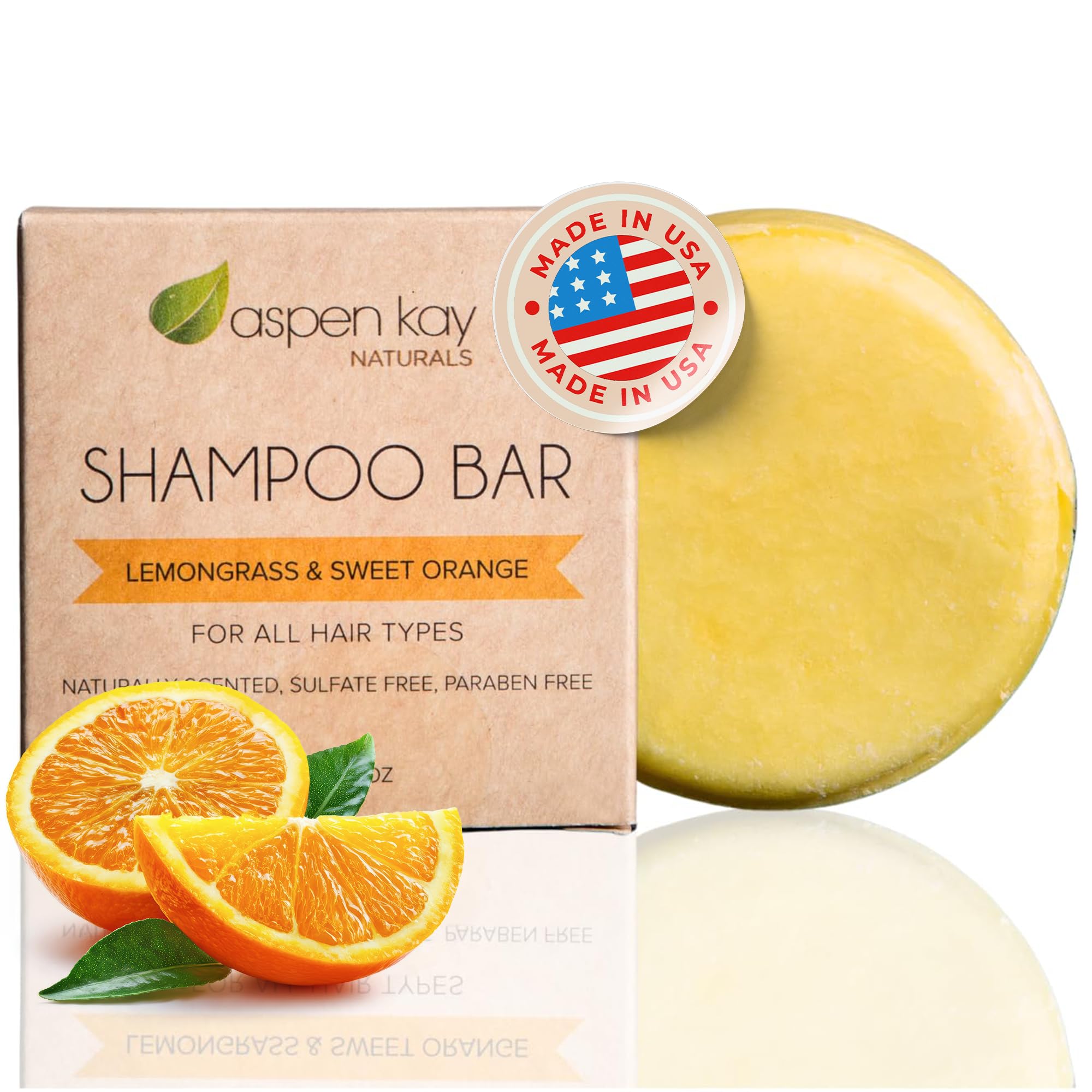Aspen Kay Naturals Moroccan Argan Oil Shampoo Bar – Organic & Vegan, Sulfate-Free, 3 oz