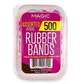 Magic Collection Assorted Rubber Bands for Secure Hair Styling, Braids & Ponytails - 500 pcs