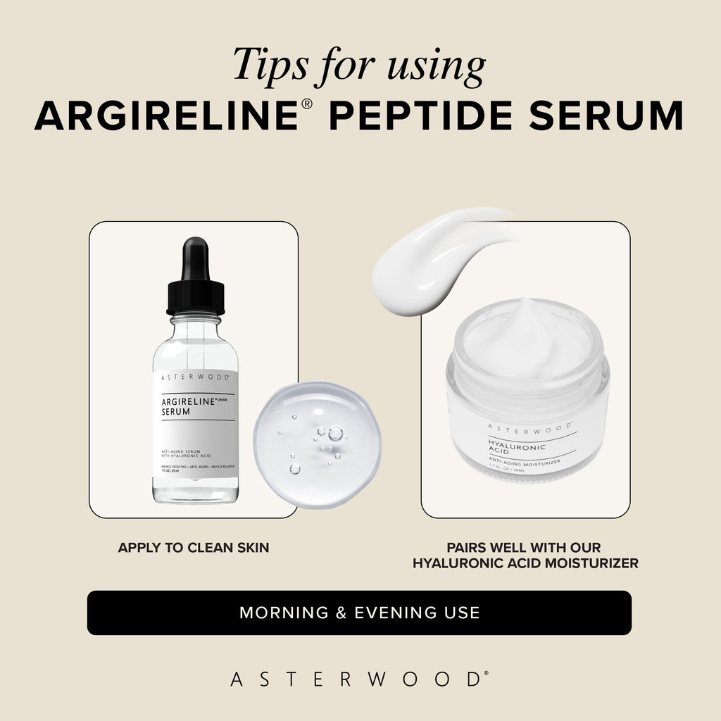 Asterwood Argireline Serum with Hyaluronic Acid – Peptide Serum for Face, Fragrance-Free, 2 oz