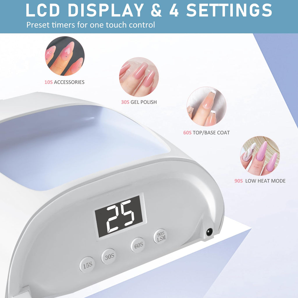 ASTONFOG 126W Cordless UV LED Nail Lamp – Auto Sensor & 4 Timers