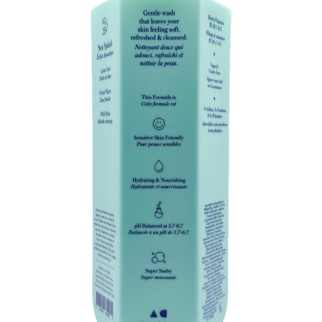 Athena Club Sea Splash Body Wash | Gentle Hydration for Sensitive Skin | 17 oz