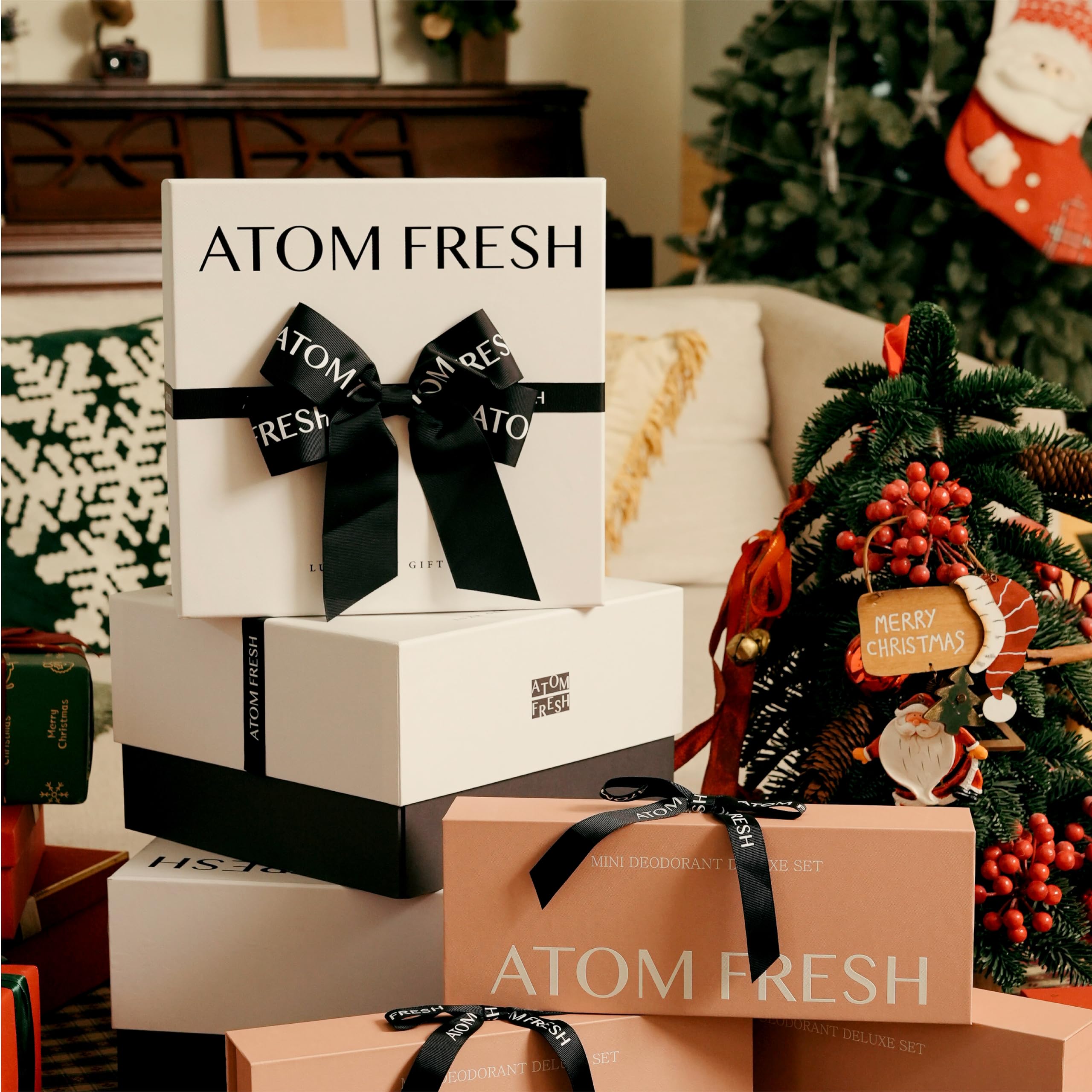 Atom Fresh Laboratory Gift Set for Women – Rose Freesia Oud: Body Wash, Lotion, Deodorant & Hand Cream
