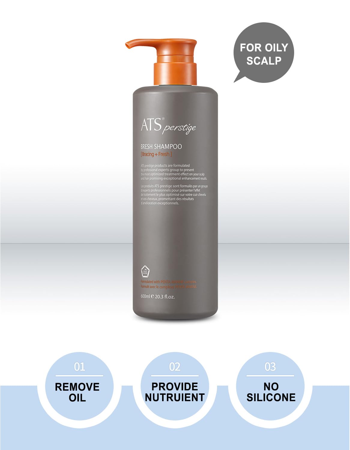 ATS Perstige Bresh Shampoo 600ML – Silicone Free for Oily Scalp | ATS Professional