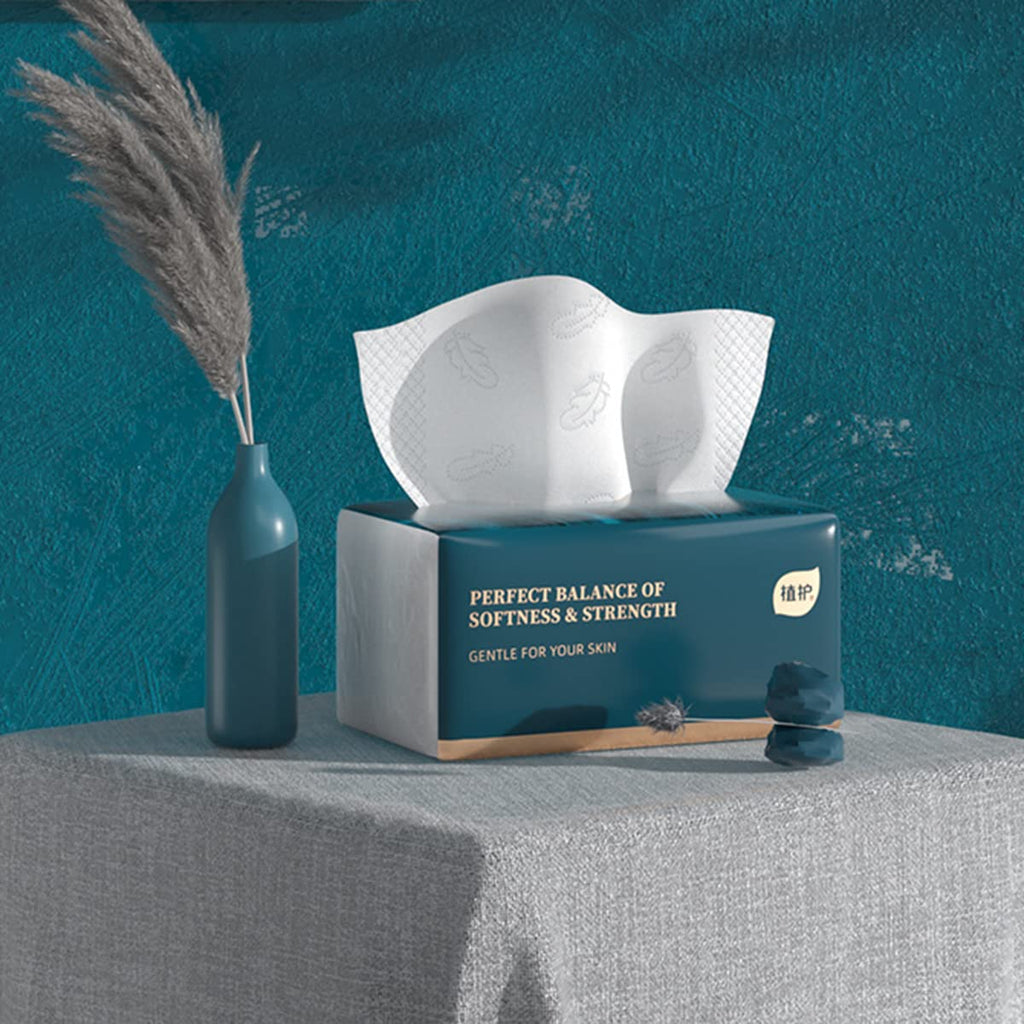Aturmon Small Soft Facial Tissue — 4-Ply, 4 Packs, 1,920 Sheets, Bag Cover