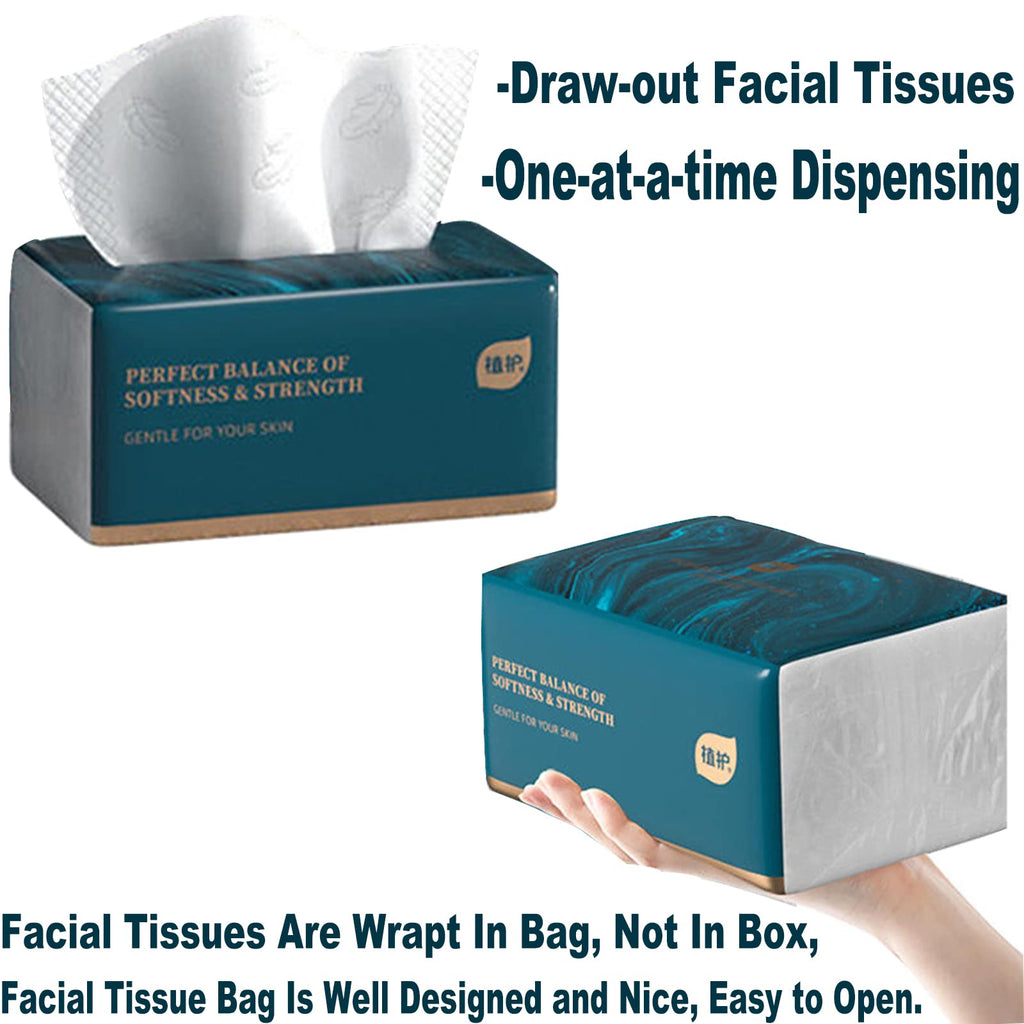 Aturmon Small Soft Facial Tissue — 4-Ply, 4 Packs, 1,920 Sheets, Bag Cover