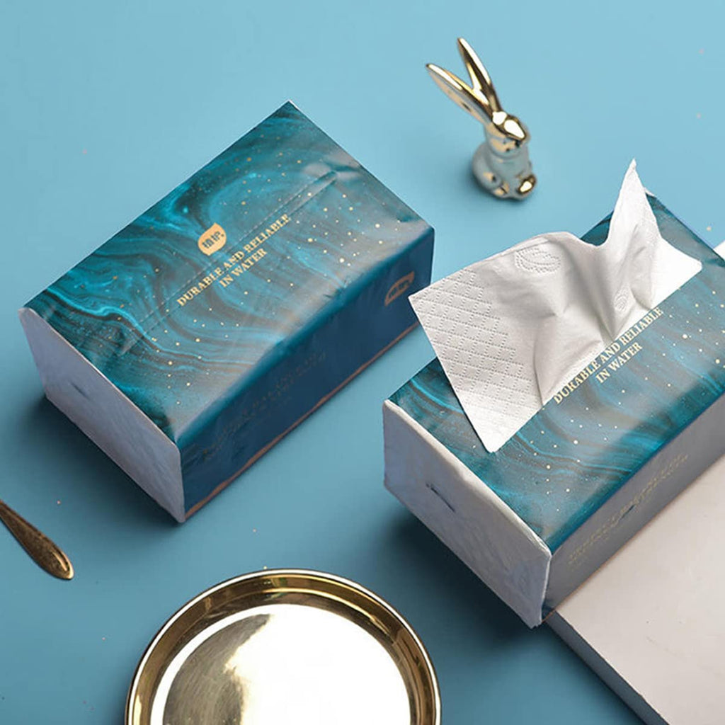 Aturmon Small Soft Facial Tissue — 4-Ply, 4 Packs, 1,920 Sheets, Bag Cover