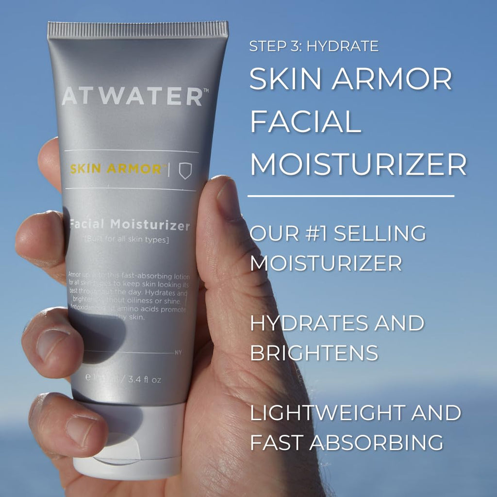 ATWATER Midnight Voyage Gift Set – 3-Piece Men’s Skincare Kit (Face Scrub, Eye Cream, Moisturizer)