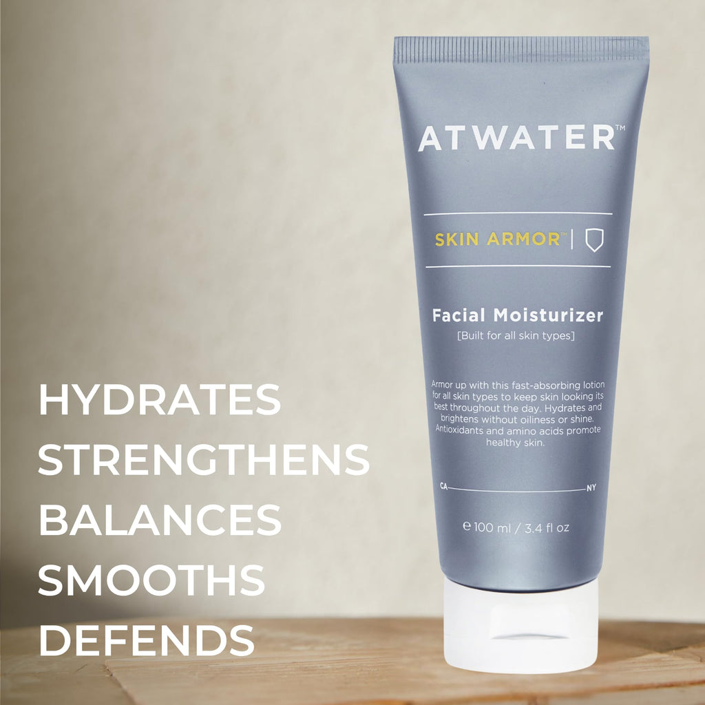 ATWATER Skin Armor – Men’s Hydrating Moisturizer with Niacinamide & Licorice, 3.4 oz
