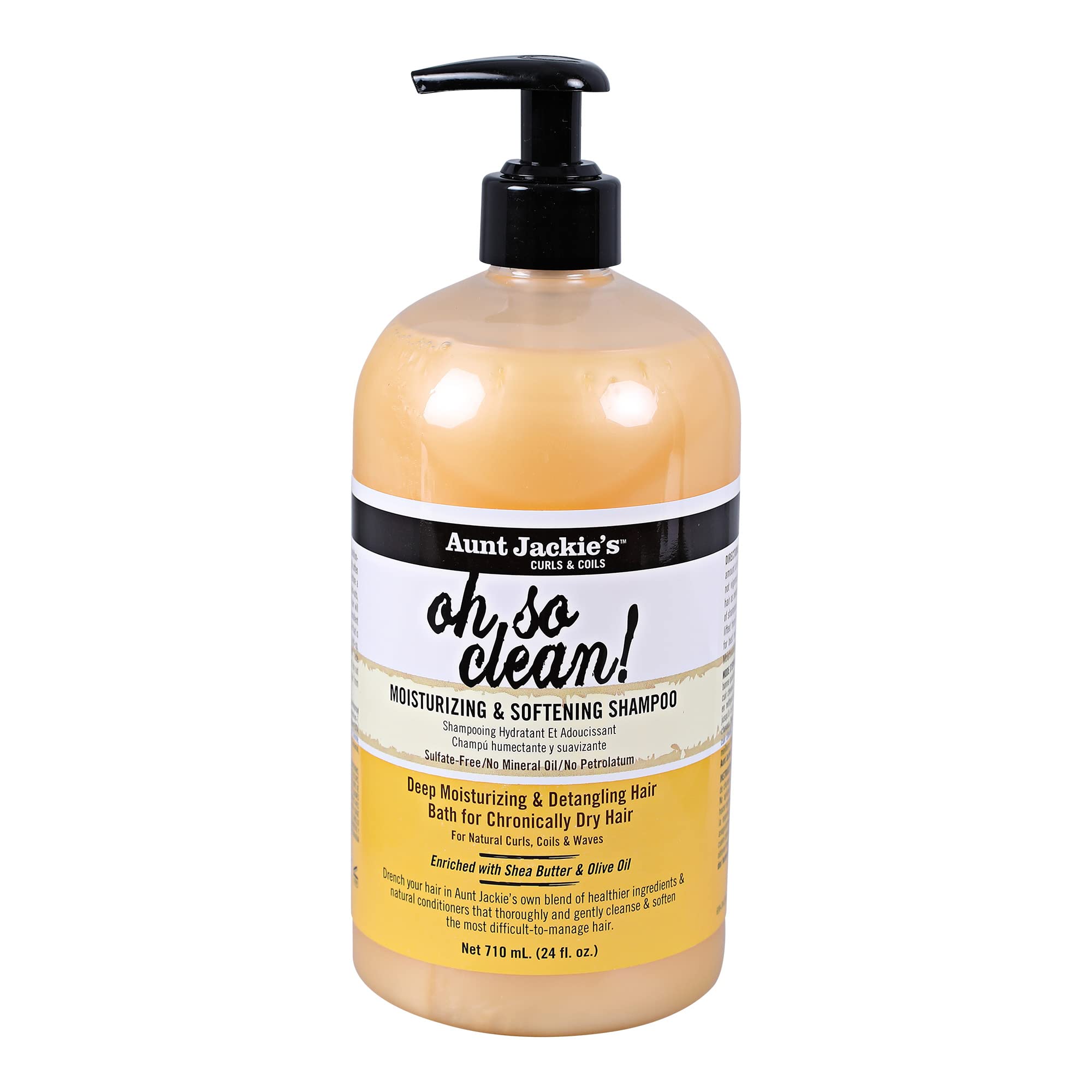 Aunt Jackie's Oh So Clean Shampoo – 24oz Family Size for Natural Curls