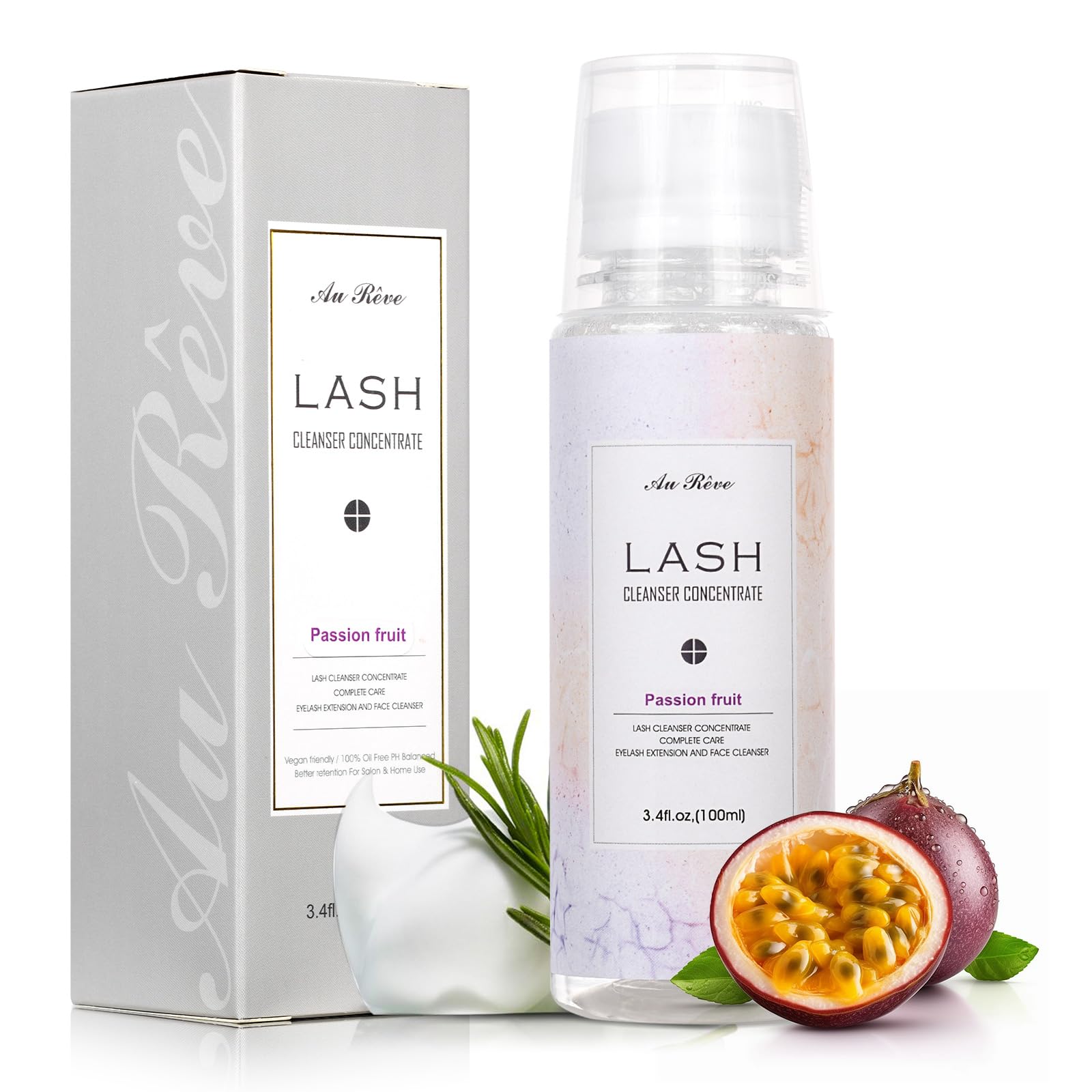 AuReve Lash Shampoo Concentrate 100ml – Oil-Free Eyelash Extension Cleanser for Salon & Home Care