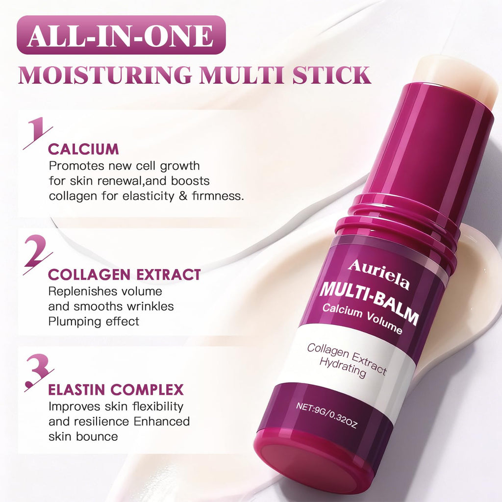Auriela Calcium Volume Multi Balm Stick — Anti-Wrinkle, Hydration & Firming for Face, Eyes, Lips & Neck (4 pcs)