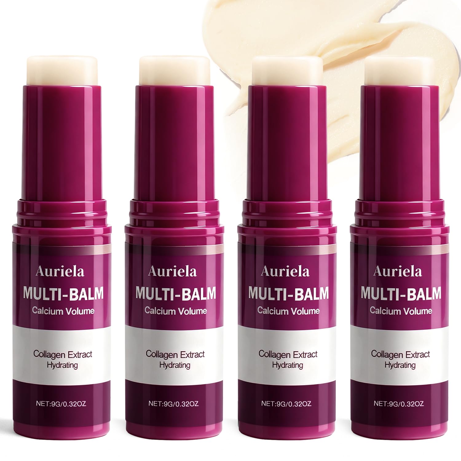 Auriela Calcium Volume Multi Balm Stick — Anti-Wrinkle, Hydration & Firming for Face, Eyes, Lips & Neck (4 pcs)