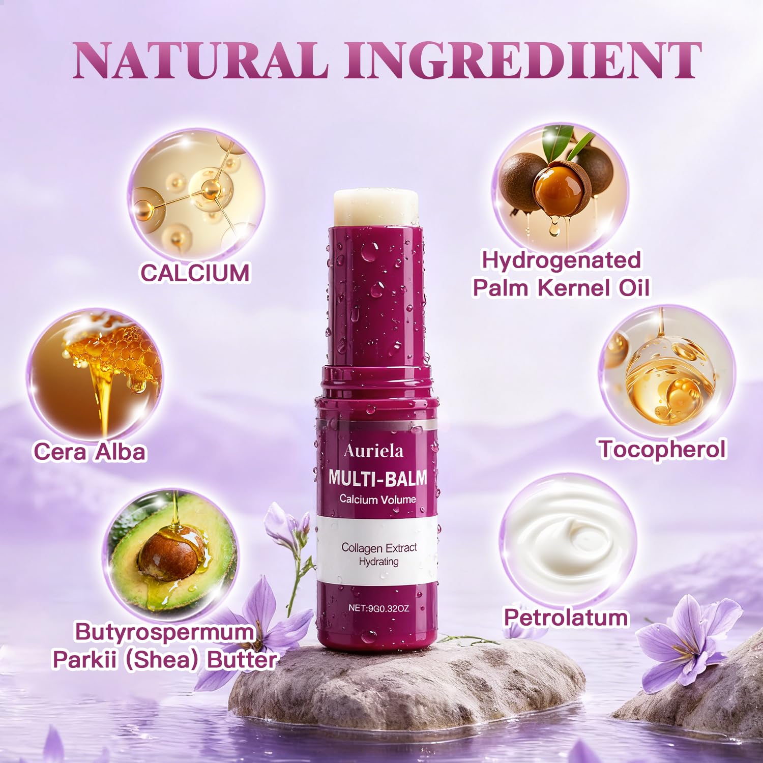 Auriela Calcium Volume Multi Balm Stick — Anti-Wrinkle, Hydration & Firming for Face, Eyes, Lips & Neck (4 pcs)