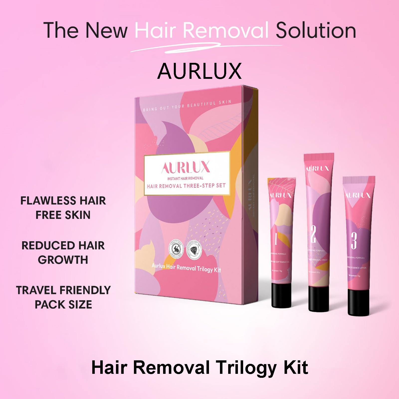 Aurlux Hair Remover Cream for Face – 15-Minute Facial Hair Removal Kit