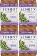 Auromere Lavender Neem Ayurvedic Bar Soap – Eco-Friendly, Handmade, Vegan (2.75 oz each, 4 Pack)