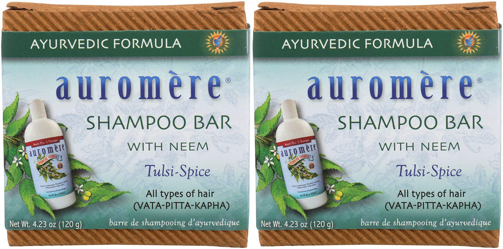 Auromere Ayurvedic Shampoo Bar – Eco-Friendly, Vegan & Cruelty-Free – All-In-One Bar (4.23 oz) – 2 Pack