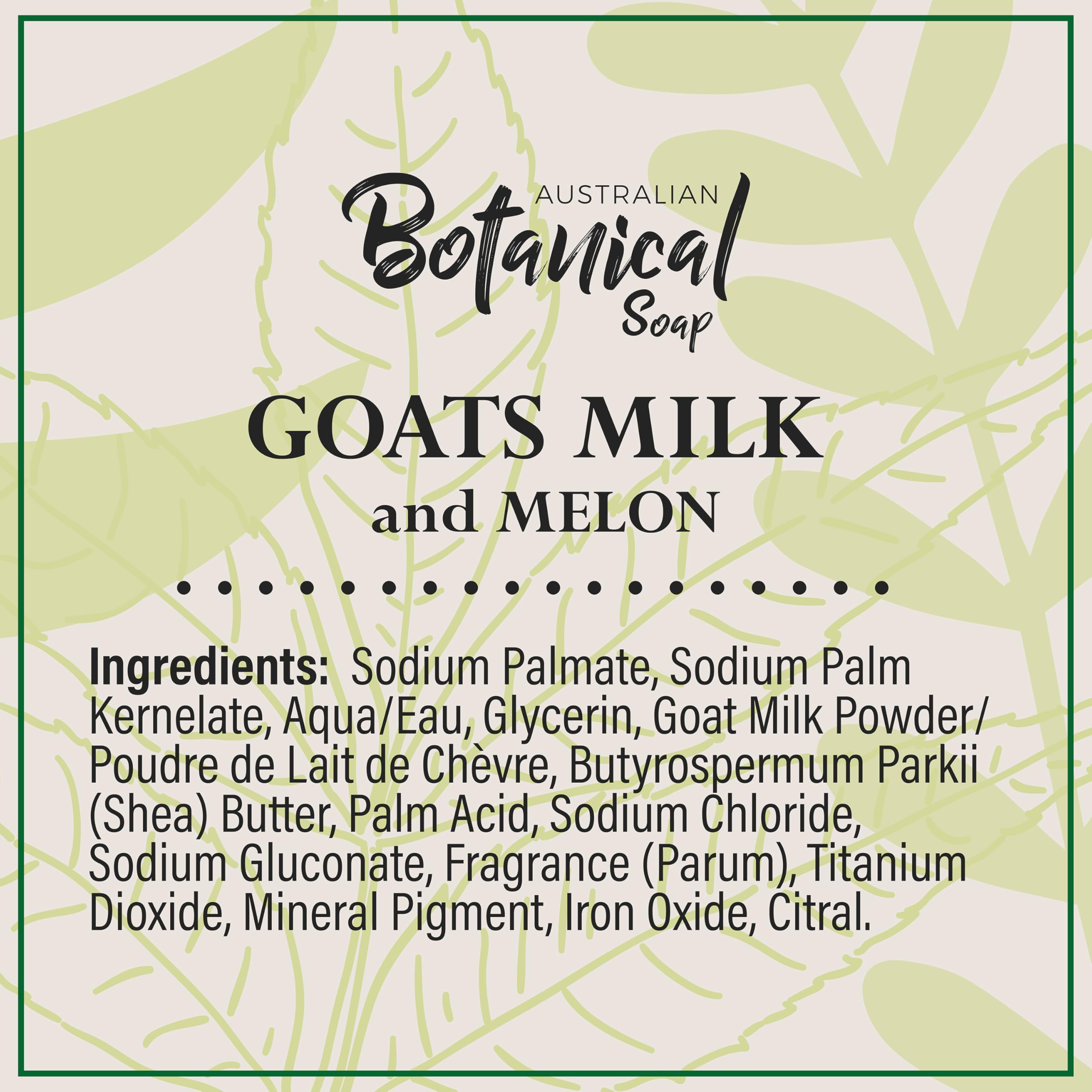 Australian Botanical Soap Goat Milk Melon Bars – 6.6 oz Pack of 8