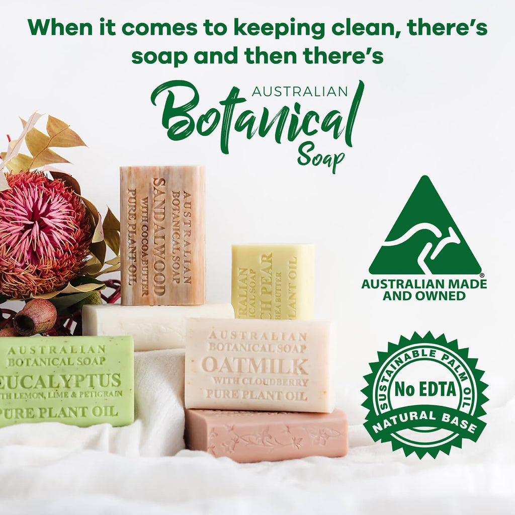 Australian Botanical Soap Goat Milk Soap Bars, 6.6 oz | Pack of 8 with Soya Bean Oil & Organic Shea Butter