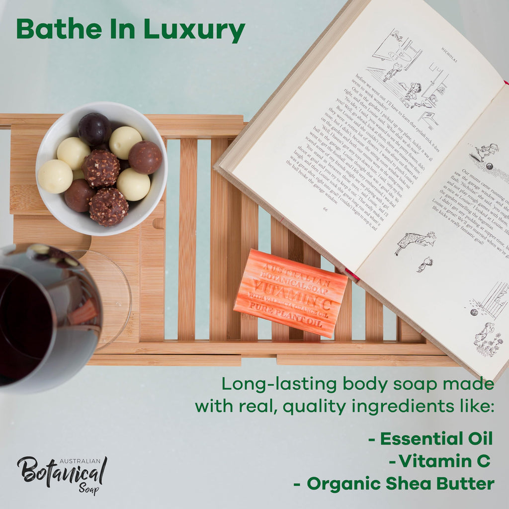 Australian Botanical Soap Valencia Orange Bar — Vitamin C, Triple Milled, 6.6 oz, Pack of 8