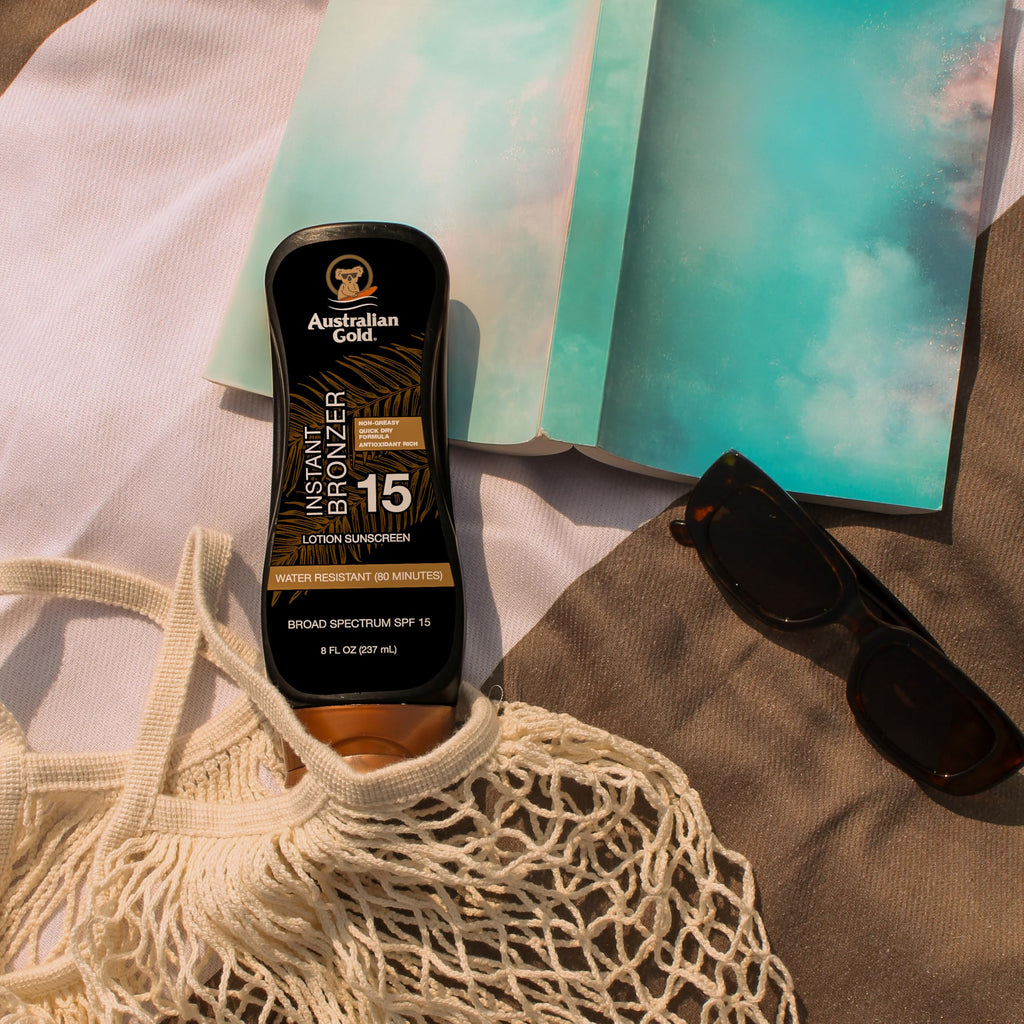 Australian Gold SPF 15 Lotion Bronzer Twin Pack – 8 fl oz x 2 | Broad Spectrum SPF 15 & Instant Bronze