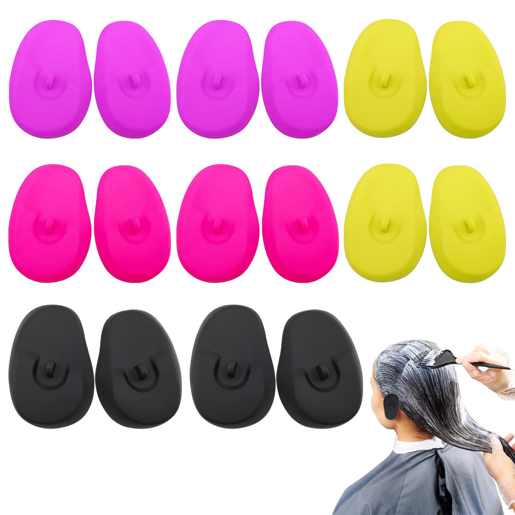 Auswalar 8 Pairs Waterproof Silicone Ear Covers – Hair Dye Earmuffs for Salon Use