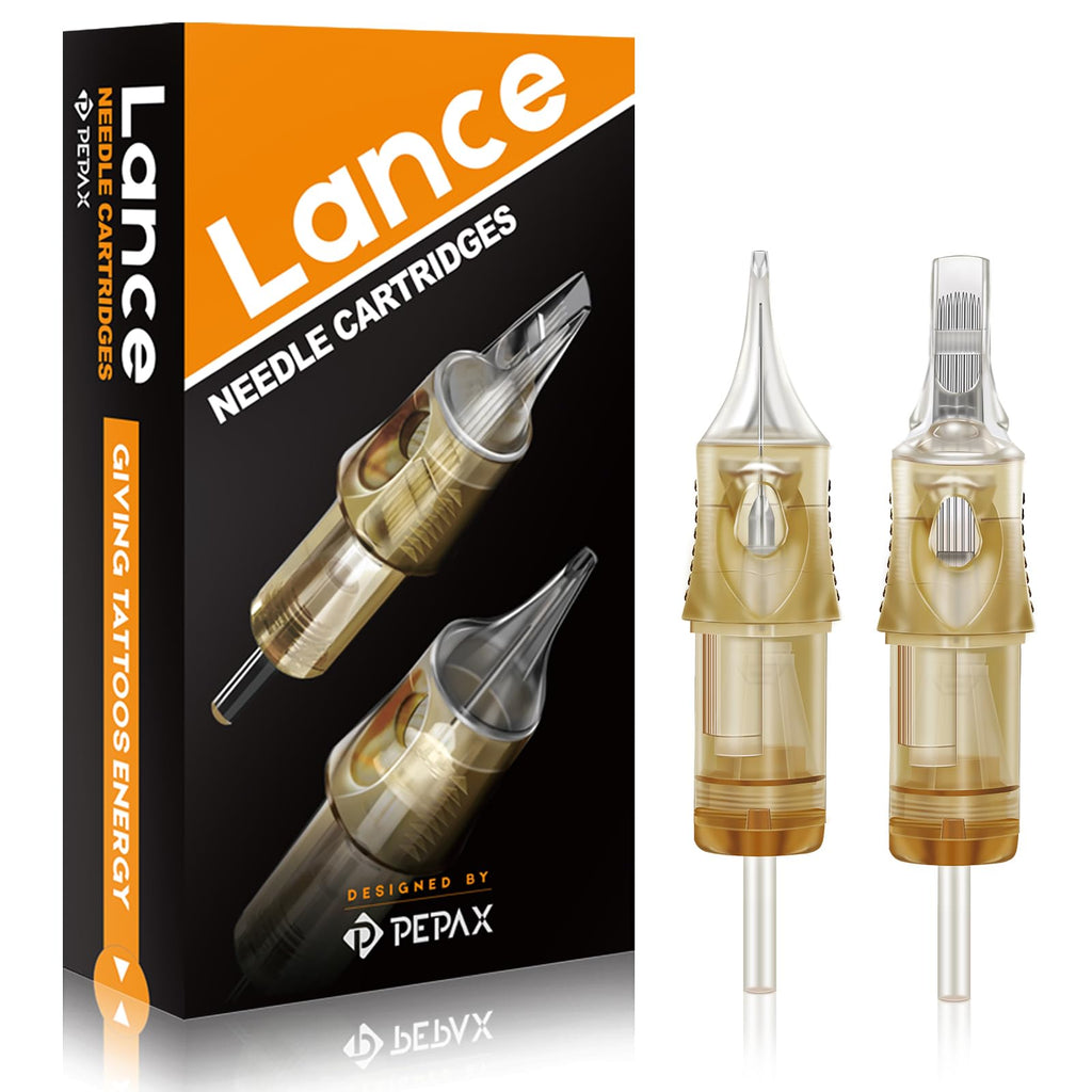 Autdor PEPAX Lance Tattoo Needles Cartridge 1013MGL – 20Pcs #10 Bugpin & 13 Magnum, 0.30mm, 5.0mm Taper, Safety Membrane