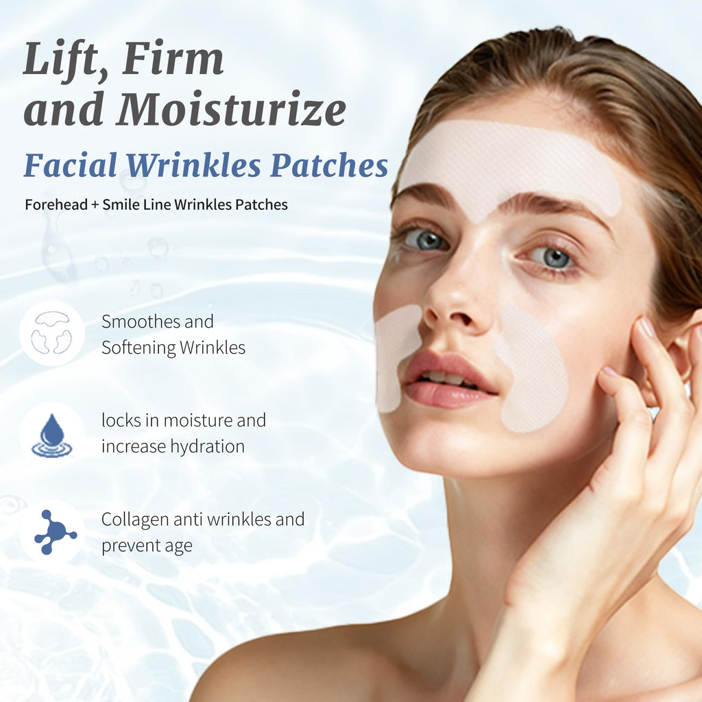 Auteek Forehead & Smile Line Patches Overnight – Hydrating Collagen Hydrogel