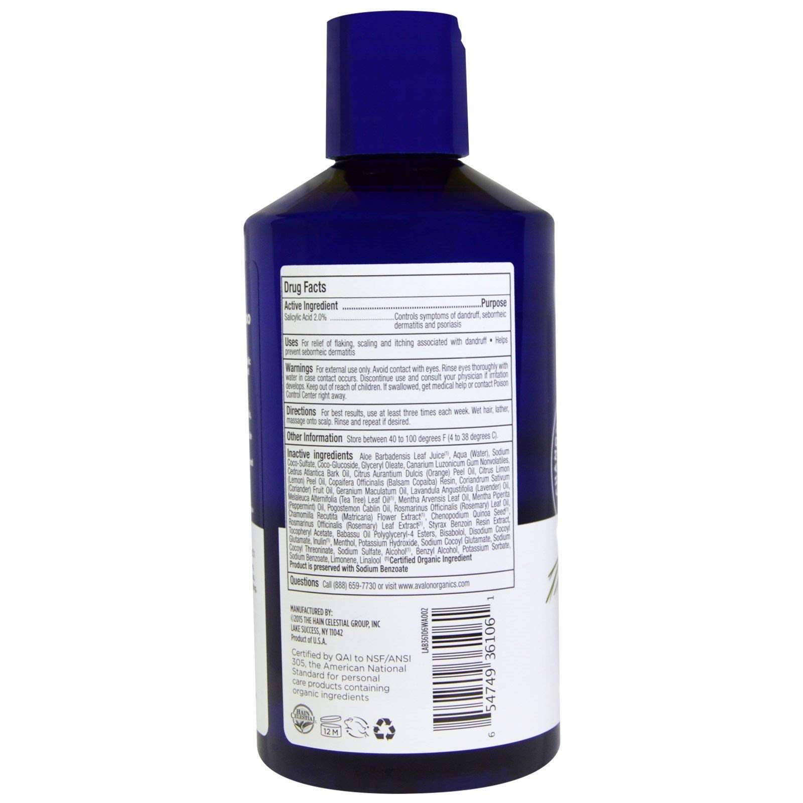 Avalon Organics Anti-Dandruff Shampoo & Conditioner Bundle - 2% Salicylic Acid, Aloe Vera, Tea Tree & Chamomile, 14 oz Each