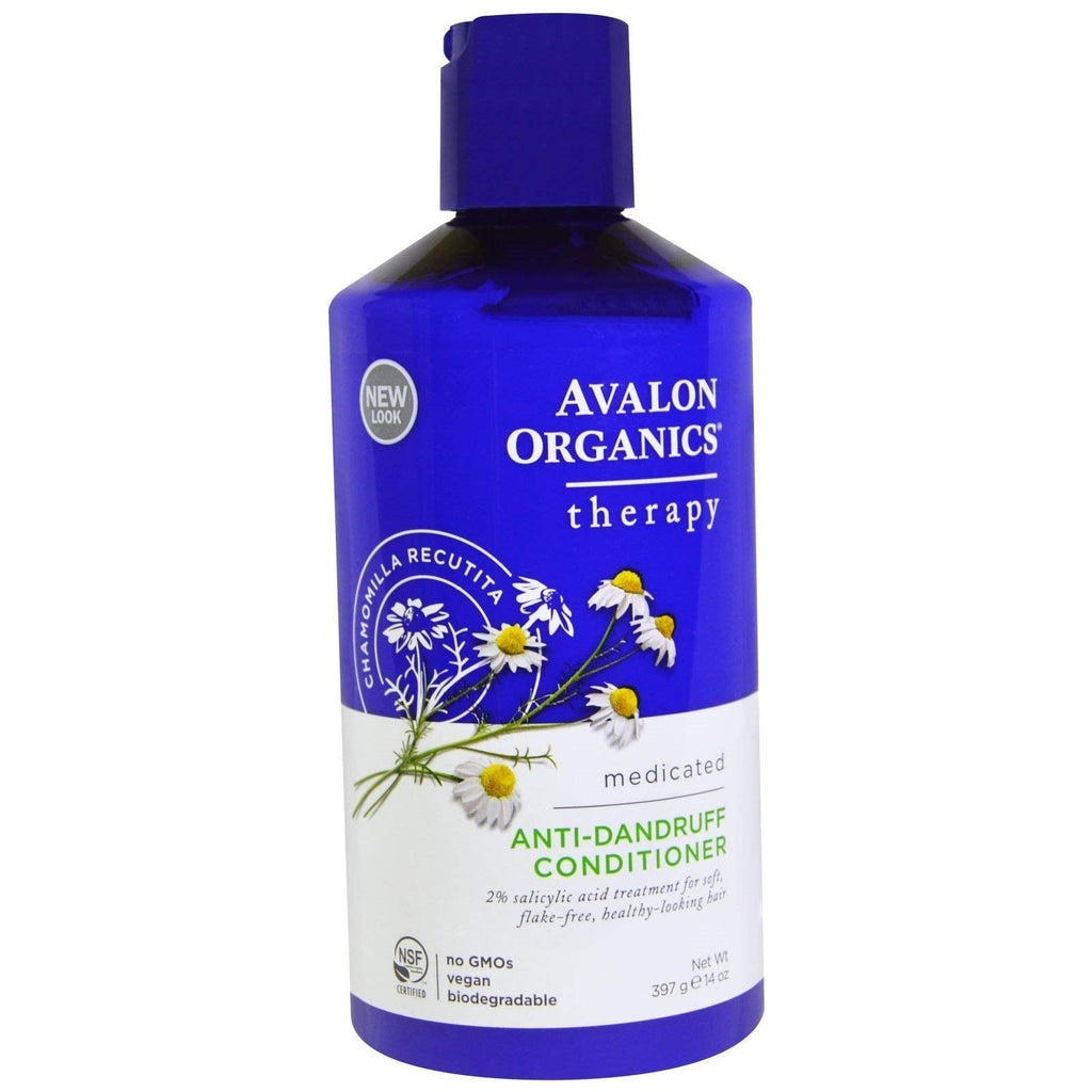 Avalon Organics Anti-Dandruff Shampoo & Conditioner Bundle - 2% Salicylic Acid, Aloe Vera, Tea Tree & Chamomile, 14 oz Each