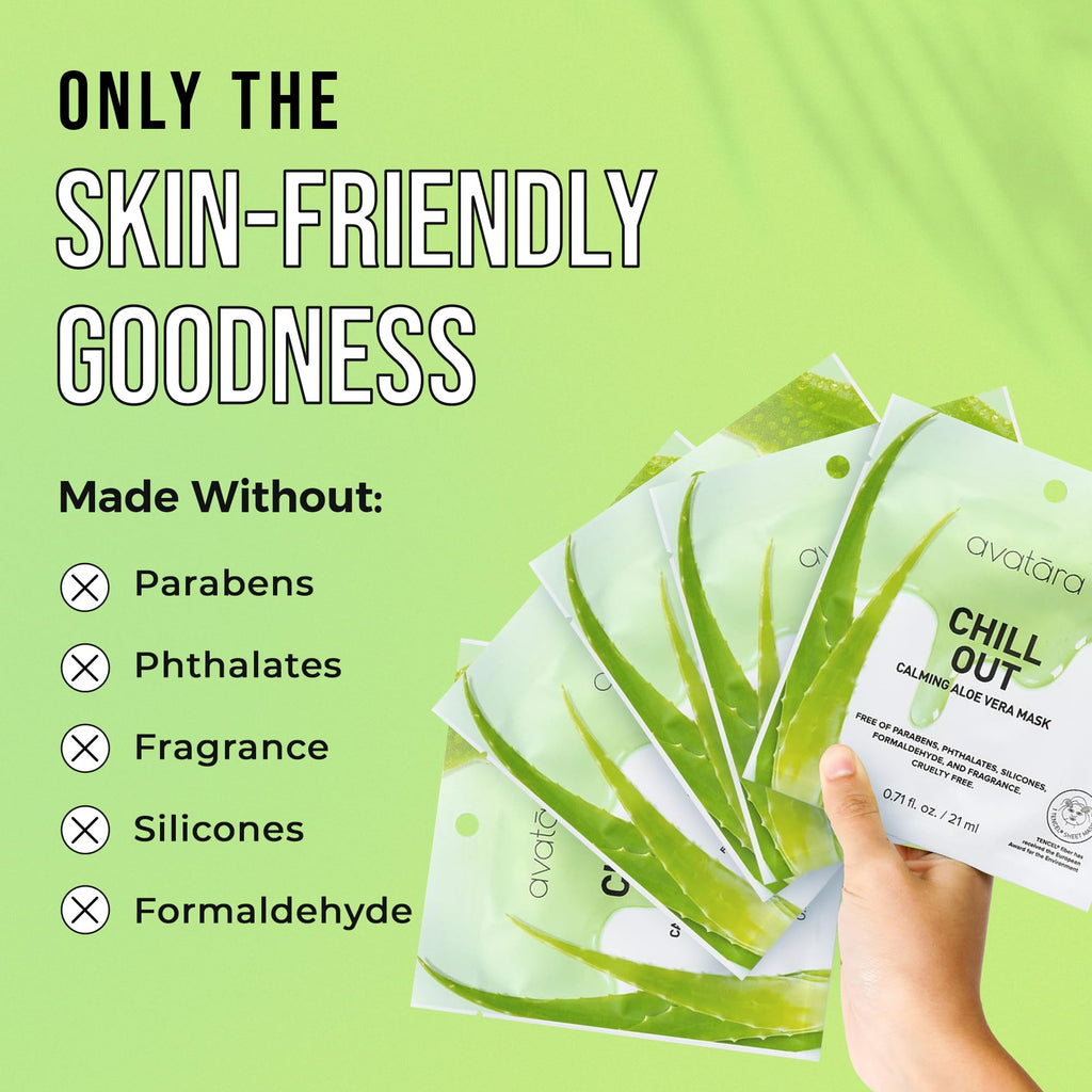 Avatara Chill Out Facial Mask 5 Sheets | Hydrating Hyaluronic Acid & Aloe Vera