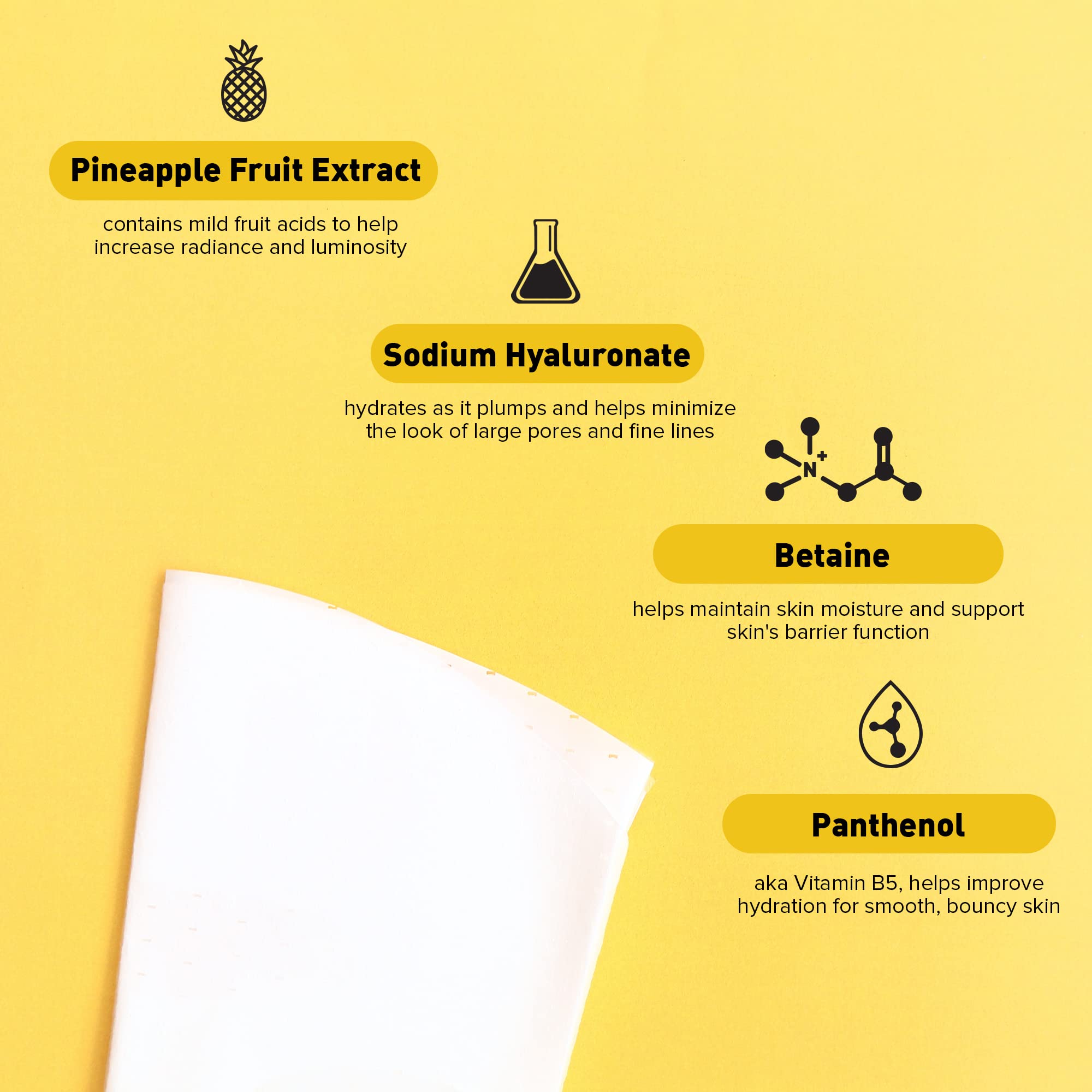 Avatara Juicy Pineappy Exfoliating Facial Mask – 15 Sheets | Pineapple Extracts & Clean Ingredients