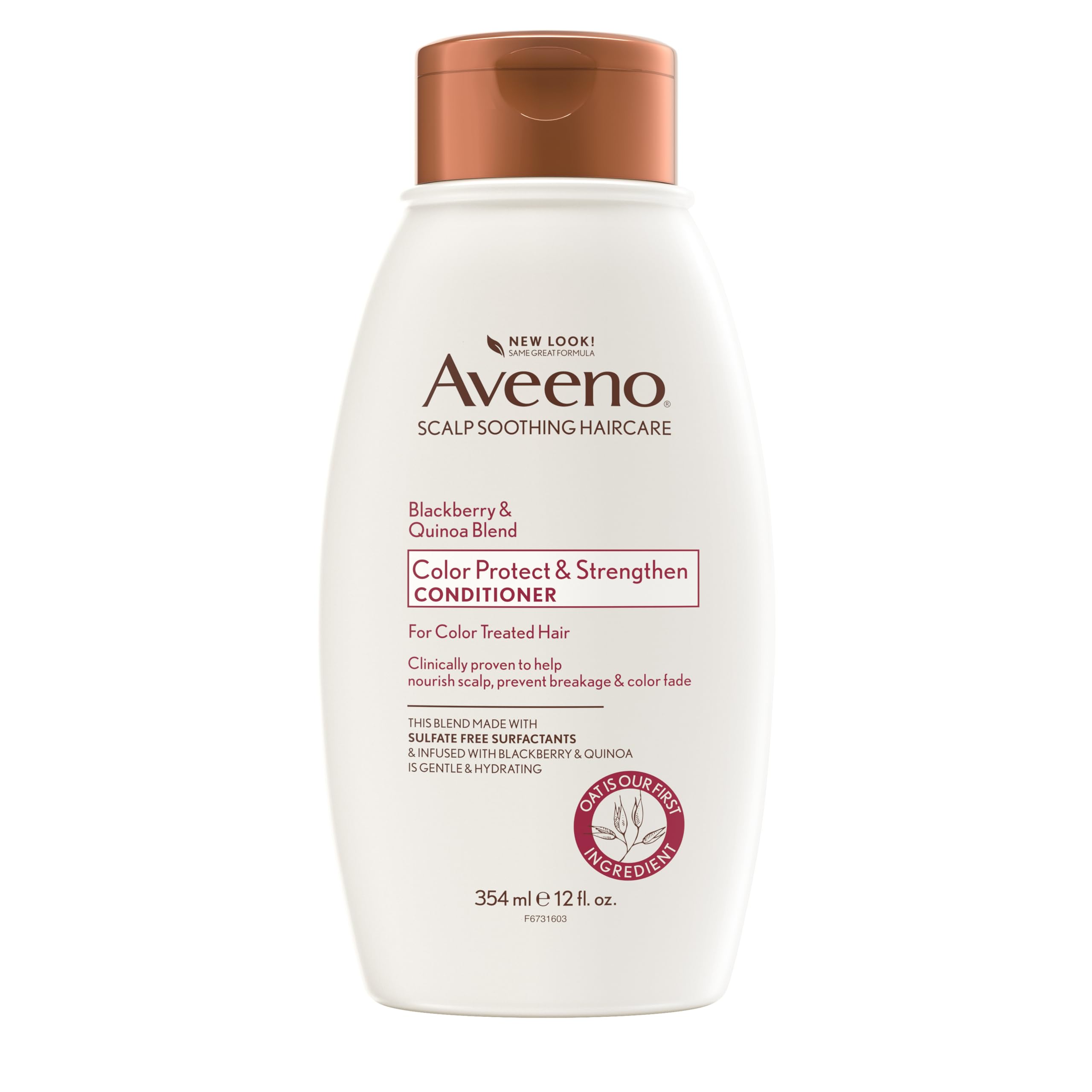 Aveeno Blackberry & Quinoa Strengthening Conditioner for Color-Treated Hair – Moisturizing, Color Protection, 12 oz