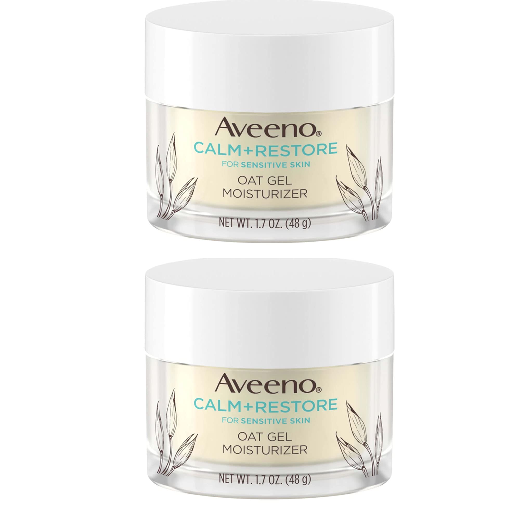 Aveeno Calm + Restore Oat Gel Facial Moisturizer 2-Pack – Gentle Hydration for Sensitive Skin