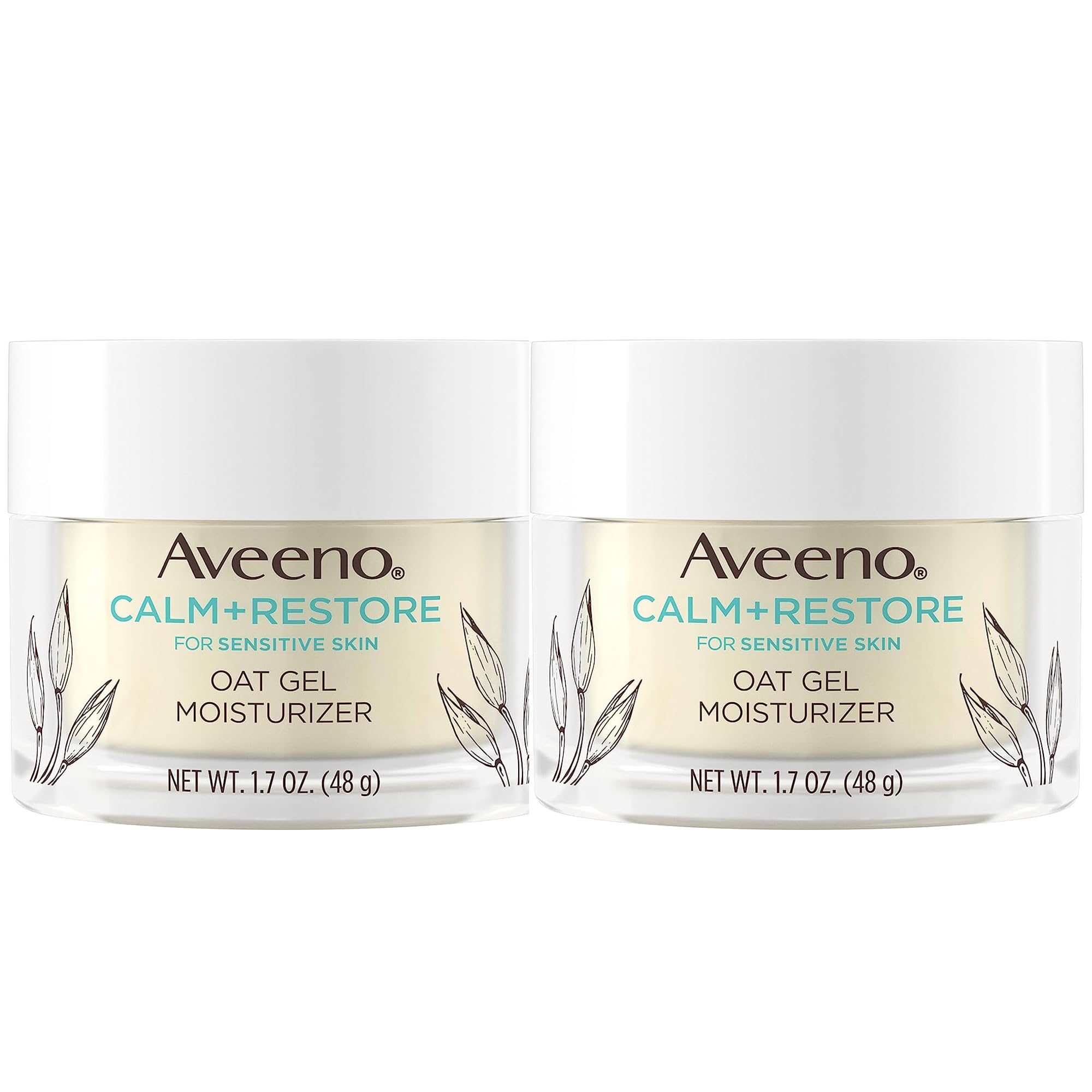 Aveeno Calm + Restore Oat Gel Facial Moisturizer 2-Pack – Gentle Hydration for Sensitive Skin