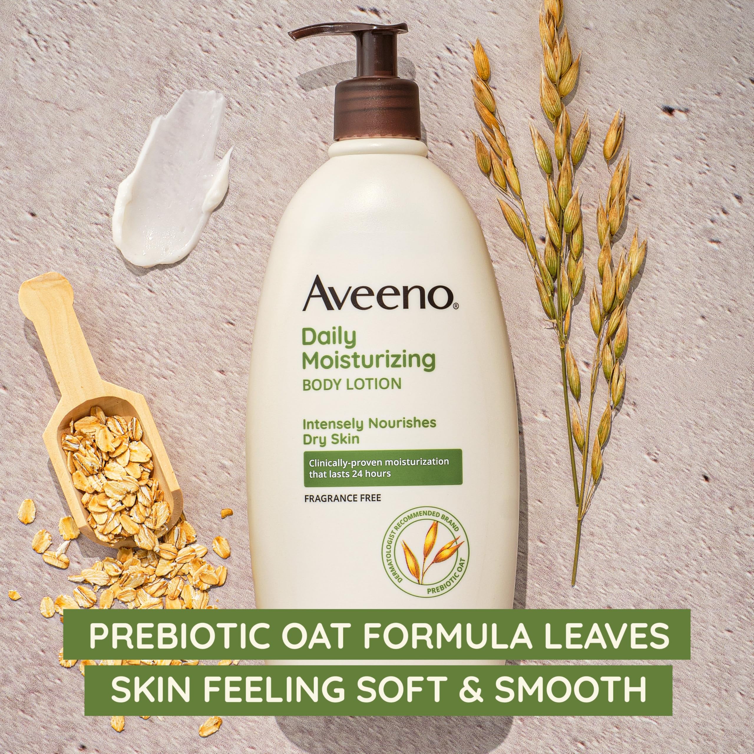 Aveeno Daily Moisturizing Fragrance Free Body Lotion with Prebiotic Oat — 3 x 2.5 fl oz Travel Size