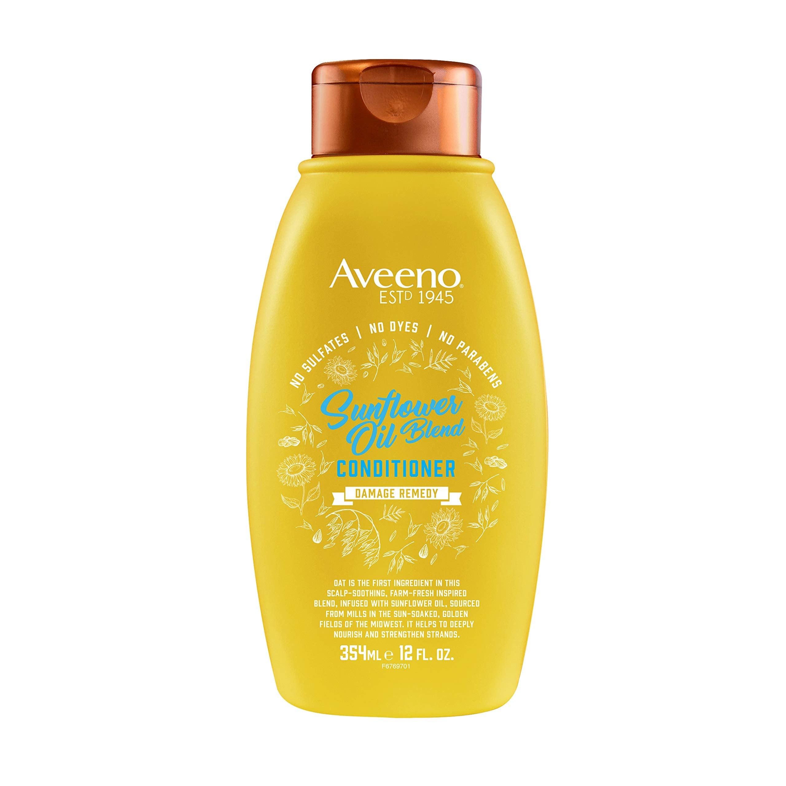 Aveeno Sunflower Oil Blend Conditioner – For Dry, Damaged Hair | Sulfate/Dye/Paraben Free