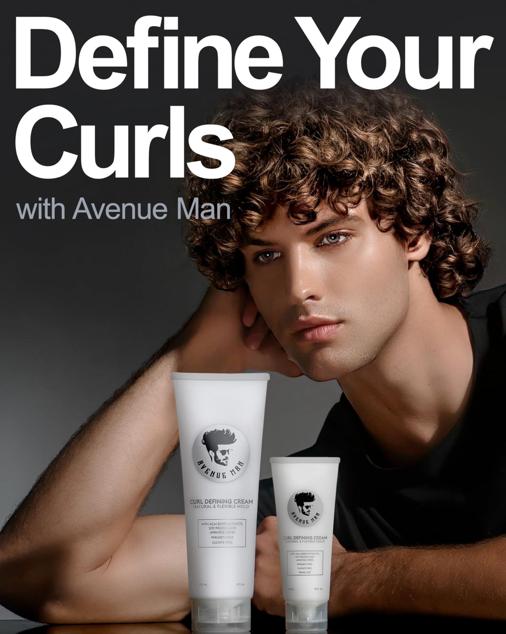 Avenue Man Curl Defining Cream – Natural, Flexible Hold for All Hair Types | Paraben & Sulfate Free