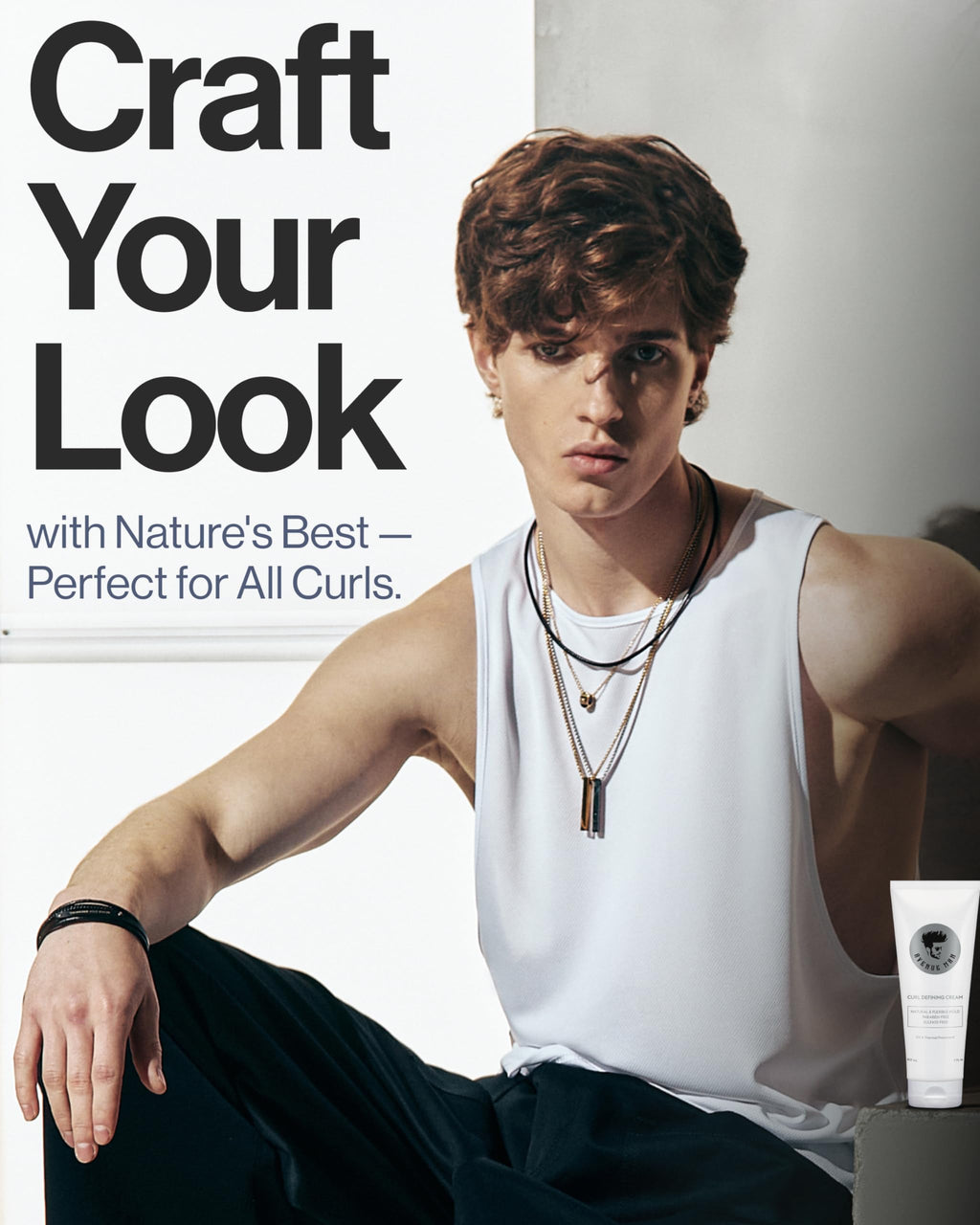 Avenue Man Curl Defining Cream – Natural, Flexible Hold for All Hair Types | Paraben & Sulfate Free