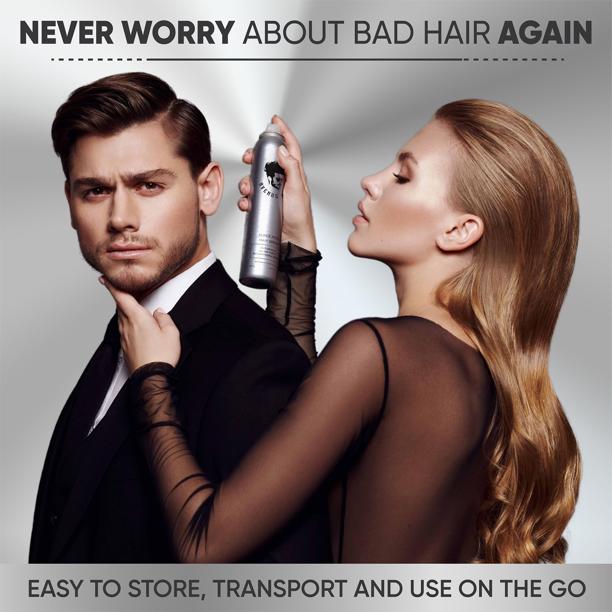 Avenue Man Super Hold Hairspray for Men – Fast-Drying Extra Hold, All-Day Control (10 oz)