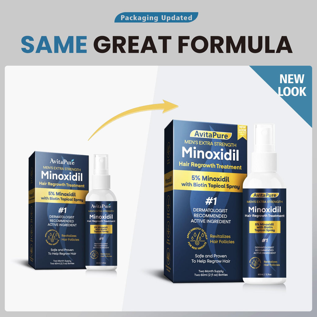 AVITAPURE 5% Minoxidil for Men — Extra-Strength Hair Growth Spray