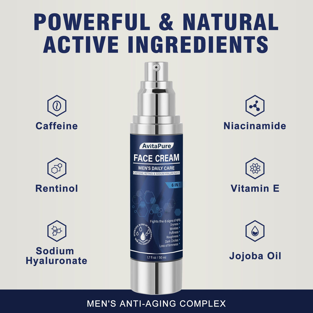 AVITAPURE 6-in-1 Face Cream for Men – Anti-Aging, Hydration & Firmness