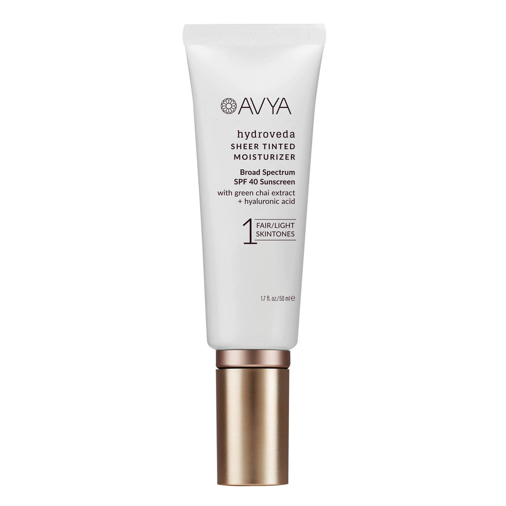 AVYA SPF 40 Sheer Tinted Moisturizer – Hyaluronic Acid & Green Chai, Shade #1 (Light & Fair)