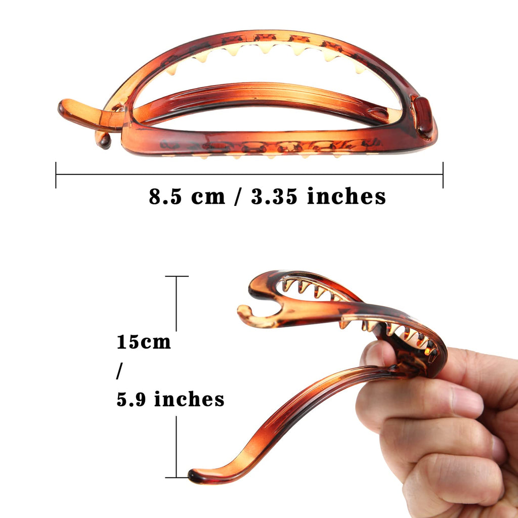 AWAYTR French Concord Hair Clips Claw – 6pc Flat Side Clips, Tortoiseshell (Small)